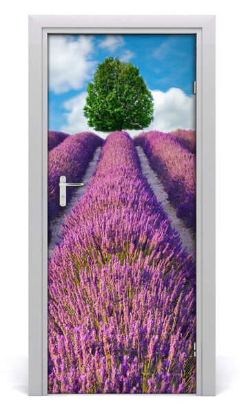 Adesivo per porta Campo di lavanda 75x205 cm