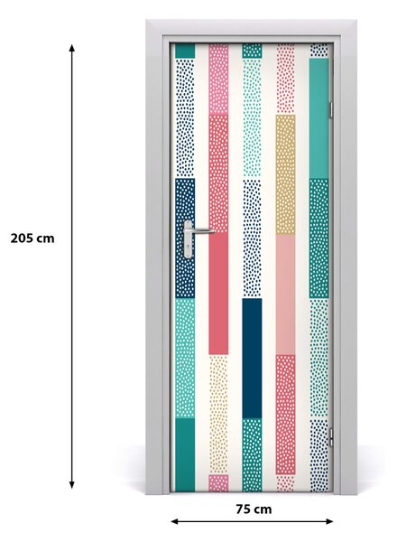 Poster adesivo per porta Strisce colorate 75x205 cm