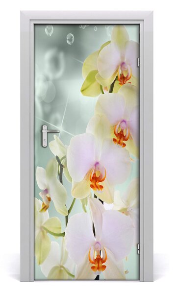 Adesivo per porta sulla porta dell'orchide 75x205 cm