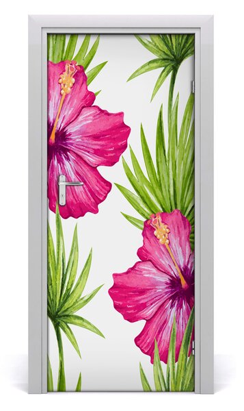 Poster adesivo per porta Pattern hawaiano 75x205 cm