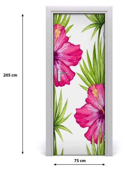 Poster adesivo per porta Pattern hawaiano 75x205 cm