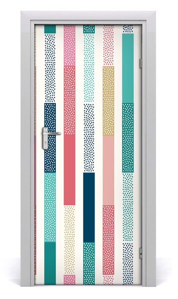 Poster adesivo per porta Strisce colorate 75x205 cm