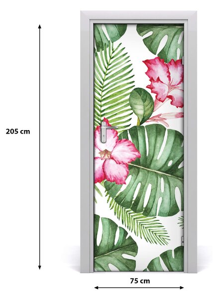 Adesivo per porta interna Pattern hawaiano 75x205 cm