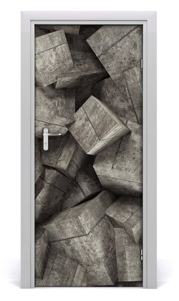Adesivo per porta interna Cubi di cemento 75x205 cm