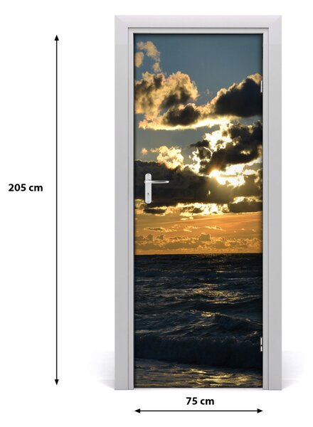 Poster adesivo per porta Sunset Mare 75x205 cm