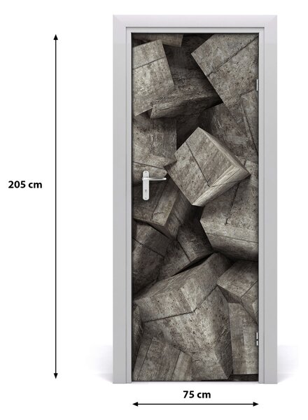 Adesivo per porta interna Cubi di cemento 75x205 cm