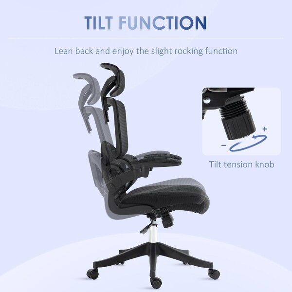 DecHome Sedia Ergonomica Ufficio Sedia da Scrivania Poltrona Direzionale con Rotelle e Braccioli Reclinabile, Girevole e Regolabile in Altezza colo