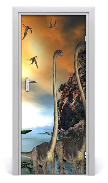Adesivo per porta Dinosauri 75x205 cm
