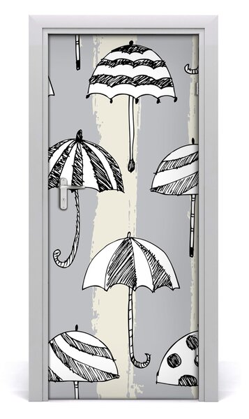 Adesivo per porta Gli ombrelli 75x205 cm
