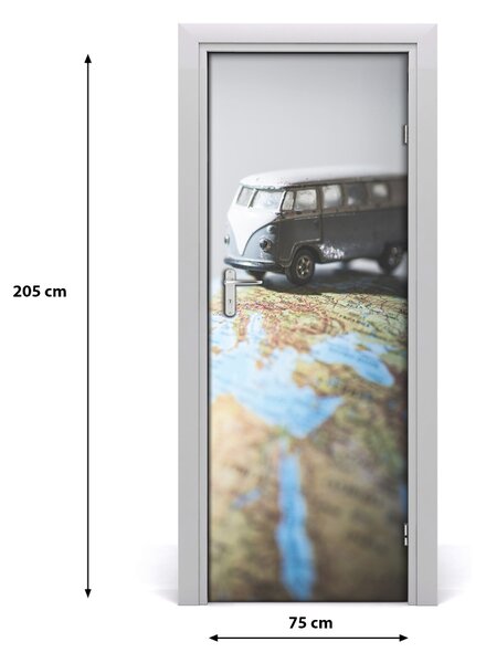 Sticker porta Furgone sul globo 75x205 cm