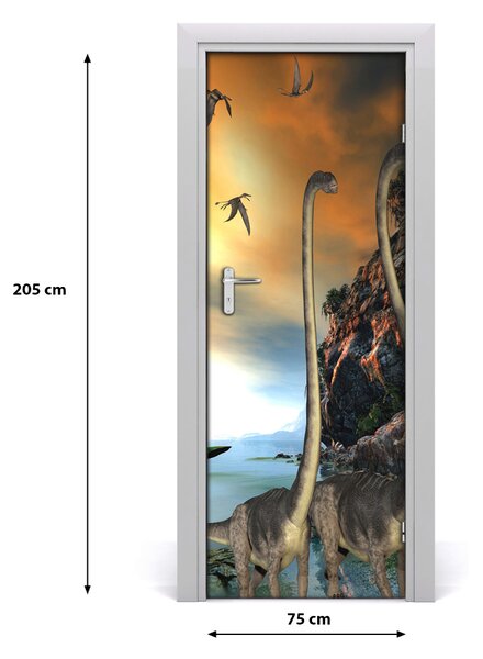 Adesivo per porta Dinosauri 75x205 cm