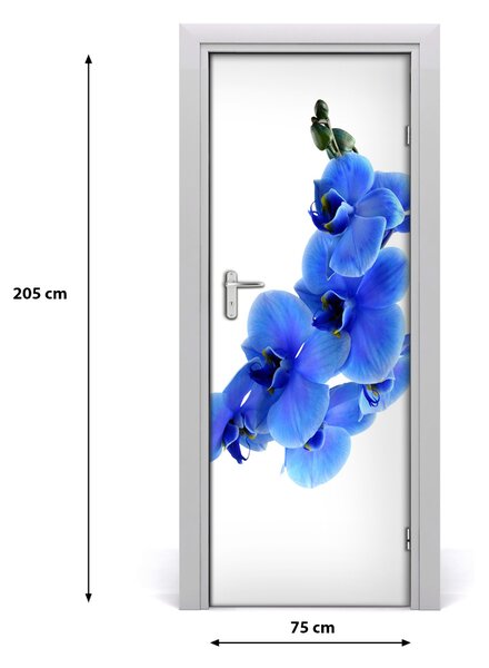 Adesivo per porta interna Orchidea blu 75x205 cm