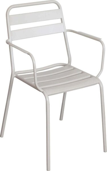 VivaGarden Sedia per Esterni Impilabile in Acciaio Dimensioni 51x52x81 cm colore Tortora - Petalo