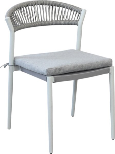 VivaGarden Sedia per Esterni Impilabile in Alluminio Dimensioni 54x58x76 cm colore Bianco