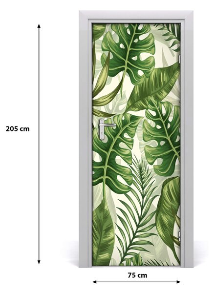 Adesivo per porta Foglie tropicali 75x205 cm