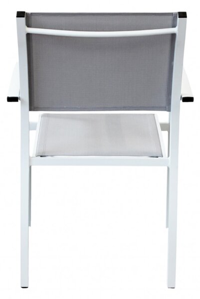 VivaGarden Sedia per Esterni Impilabile in Alluminio Dimensioni 56x65x87 cm colore Bianco - Savana