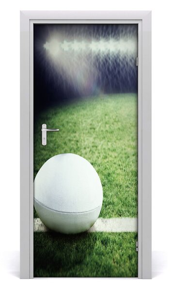 Adesivo per porta interna Pallone da rugby 75x205 cm
