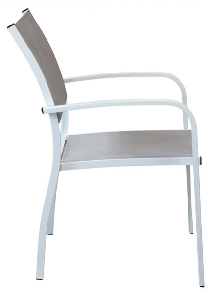 VivaGarden Sedia per Esterni Impilabile in Alluminio Dimensioni 56x65x87 cm colore Bianco - Savana