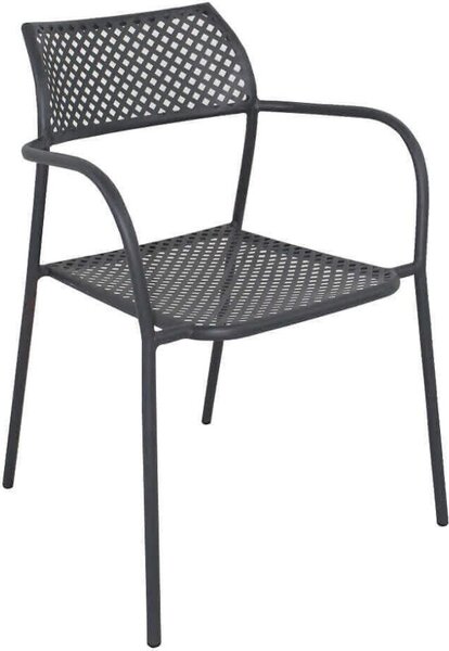 VivaGarden Sedia per Esterni Impilabile in Acciaio Dimensioni 56x56x78 cm colore Antracite