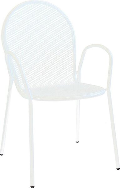 VivaGarden Sedia per Esterni Impilabile in Acciaio Dimensioni 51x61x90 cm colore Bianco - Vinson