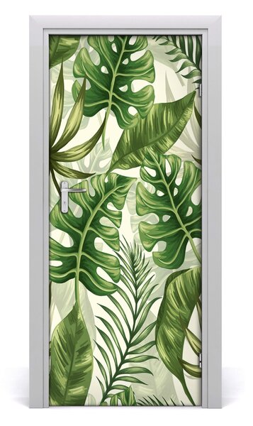 Adesivo per porta Foglie tropicali 75x205 cm