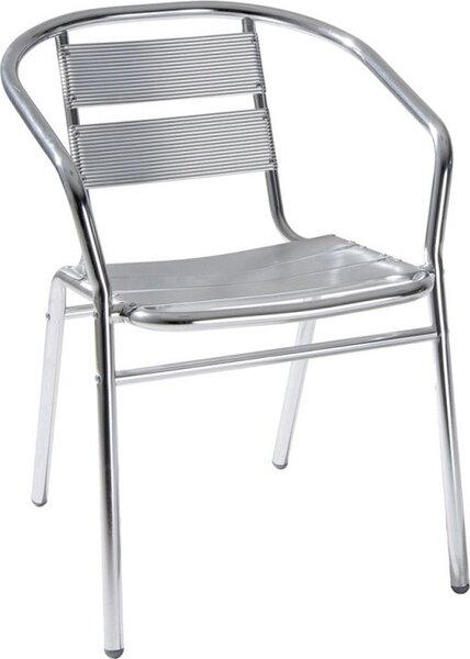 LIF Sedia per Esterni Impilabile in Alluminio Dimensioni 53x54x74 cm colore Grigio