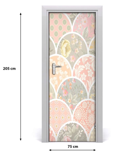 Adesivo per porta Pattern floreale 75x205 cm
