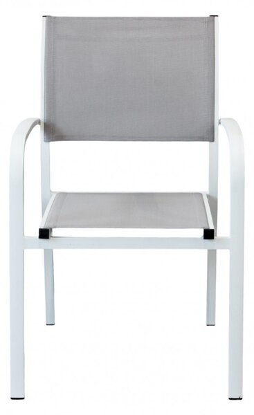 VivaGarden Sedia per Esterni Impilabile in Alluminio Dimensioni 56x65x87 cm colore Bianco - Savana