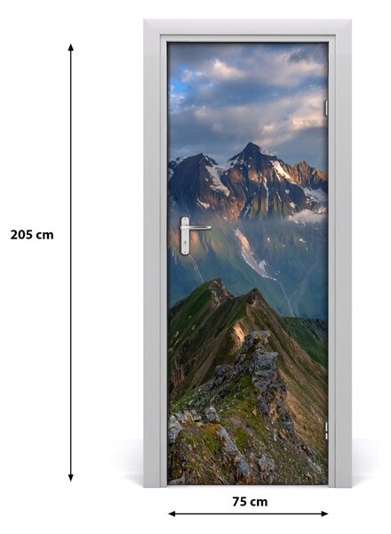 Adesivo per porta Picche di montagna 75x205 cm