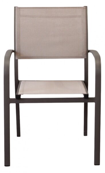 VivaGarden Sedia per Esterni Impilabile in Alluminio Dimensioni 56x65x87 cm colore Taupe - Savana