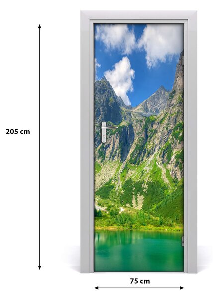 Sticker porta Lago in montagna 75x205 cm