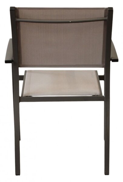 VivaGarden Sedia per Esterni Impilabile in Alluminio Dimensioni 56x65x87 cm colore Taupe - Savana