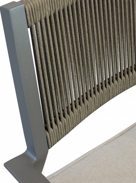 VivaGarden Sedia per Esterni Impilabile in Alluminio/Corda con Cuscino Dimensioni 55.5x62x83.5 cm colore Taupe/Beige - Marracash