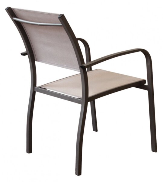 VivaGarden Sedia per Esterni Impilabile in Alluminio Dimensioni 56x65x87 cm colore Taupe - Savana