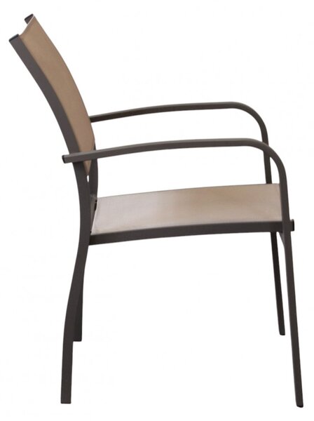 VivaGarden Sedia per Esterni Impilabile in Alluminio Dimensioni 56x65x87 cm colore Taupe - Savana