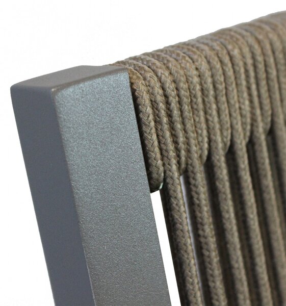 VivaGarden Sedia per Esterni Impilabile in Alluminio/Corda con Cuscino Dimensioni 55.5x62x83.5 cm colore Taupe/Beige - Marracash