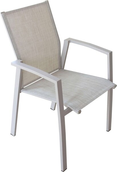 VivaGarden Sedia per Esterni Impilabile in Alluminio/Textilene Dimensioni 57x61x89 cm colore Tortora - Munster