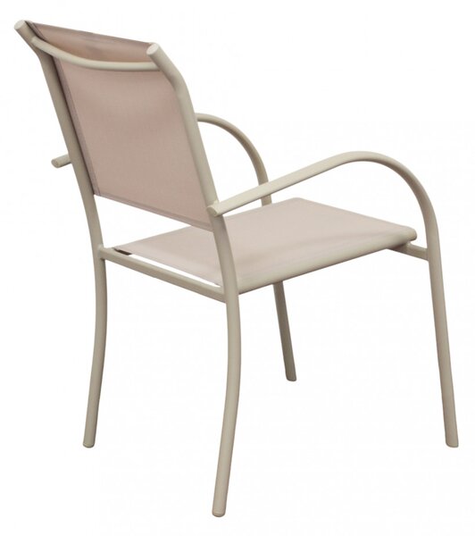 VivaGarden Sedia per Esterni Impilabile in Alluminio/Textilene Dimensioni 56x63x86 cm colore Tortora - Fairfield