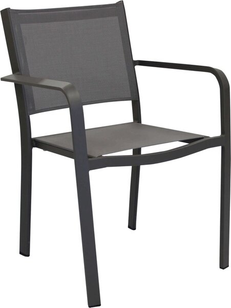 VivaGarden Sedia per Esterni Impilabile in Alluminio/Textilene Dimensioni 56x60x84 cm colore Taupe - Zen