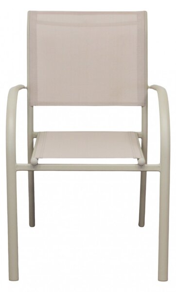 VivaGarden Sedia per Esterni Impilabile in Alluminio/Textilene Dimensioni 56x63x86 cm colore Tortora - Fairfield