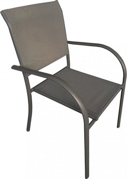 VivaGarden Sedia per Esterni Impilabile in Alluminio/Textilene Dimensioni 56x63x86 cm colore Taupe