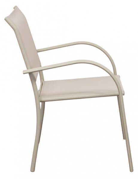 VivaGarden Sedia per Esterni Impilabile in Alluminio/Textilene Dimensioni 56x63x86 cm colore Tortora - Fairfield