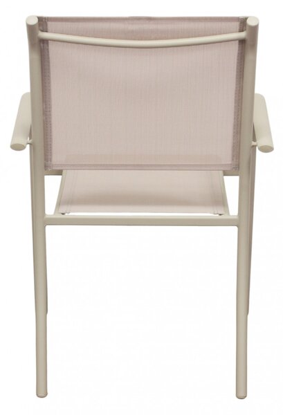 VivaGarden Sedia per Esterni Impilabile in Alluminio/Textilene Dimensioni 56x63x86 cm colore Tortora - Fairfield