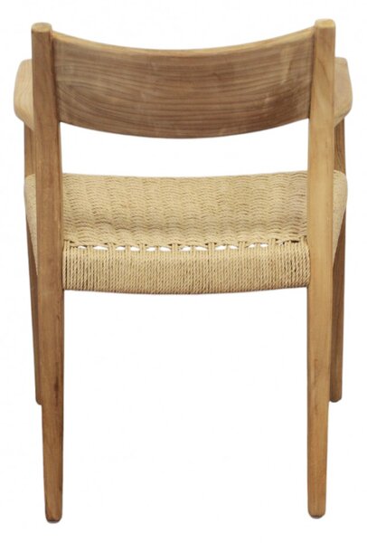 VivaGarden Sedia per Esterni Impilabile in Legno/Wicker Dimensioni 59x60x80 cm colore Marrone Chiaro - Anversa