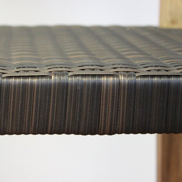 VivaGarden Sedia per Esterni Impilabile in Legno/Corda Dimensioni 55x55x88 cm colore Nero/Marrone - India