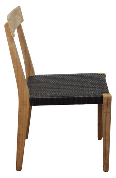 VivaGarden Sedia per Esterni Impilabile in Legno/Corda Dimensioni 55x55x88 cm colore Nero/Marrone - India