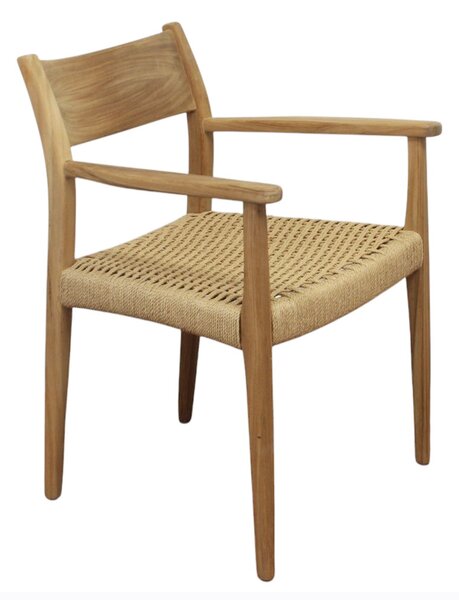 VivaGarden Sedia per Esterni Impilabile in Legno/Wicker Dimensioni 59x60x80 cm colore Marrone Chiaro - Anversa
