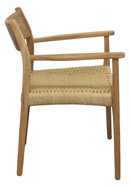 VivaGarden Sedia per Esterni Impilabile in Legno/Wicker Dimensioni 59x60x80 cm colore Marrone Chiaro - Anversa