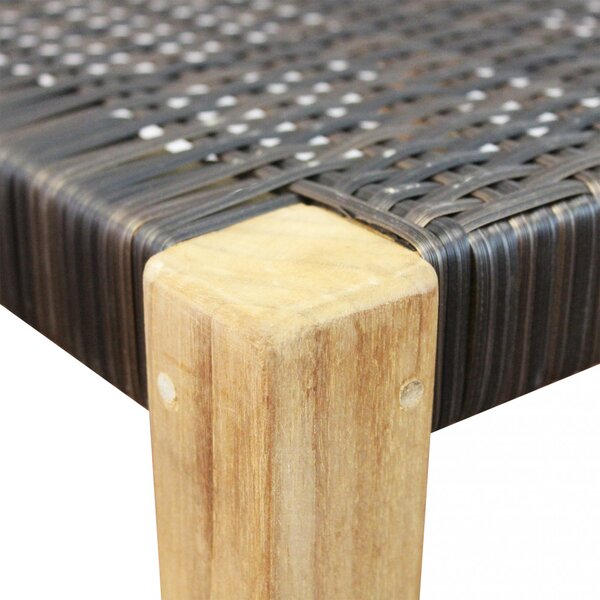 VivaGarden Sedia per Esterni Impilabile in Legno/Corda Dimensioni 55x55x88 cm colore Nero/Marrone - India