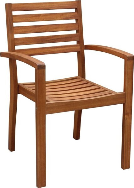 VivaGarden Sedia per Esterni Impilabile in Legno Dimensioni 57x58x88 cm colore Marrone Chiaro - Oscar